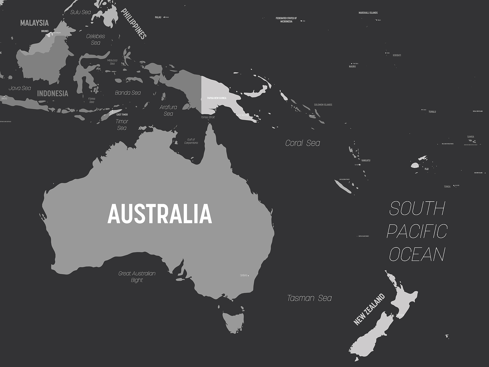 Bigstock Australia And Oceania Map Gr 346365499 